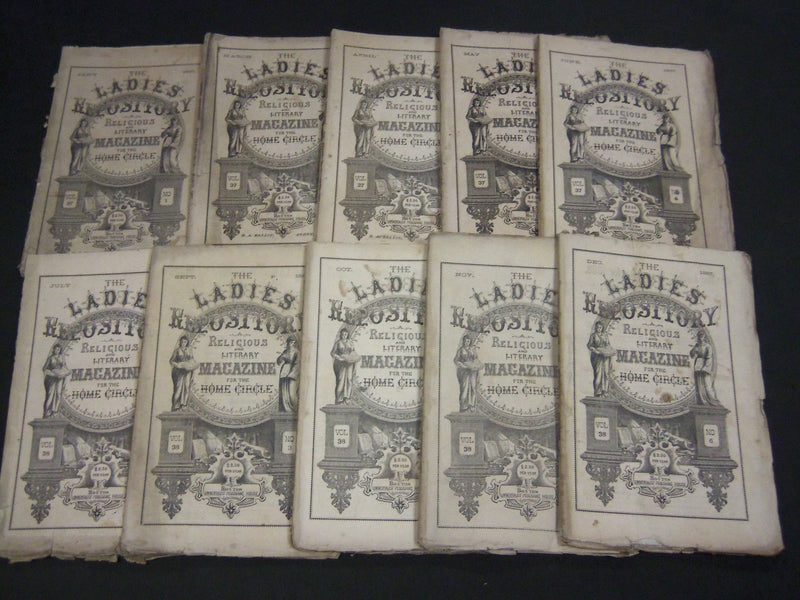 1867 LADIES' REPOSITORY LITERATURE & RELIGION MAGAZINE LOT OF 10 - WR 241H