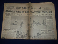 1930 NOVEMBER 9 ATLANTA JOURNAL NEWSPAPER - GEORGIA WINS BY KICK 7-6 - NP 972E