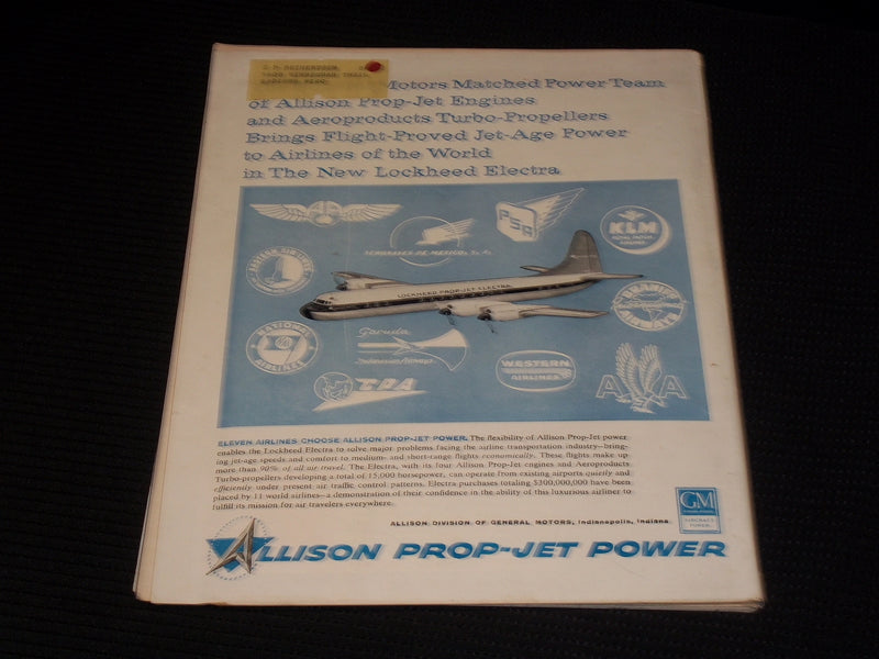 1958 MAY 26 AVIATION WEEK MAGAZINE - SUD JET CARAVELLE COVER - E 7019
