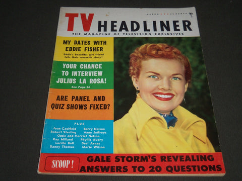 1954 MARCH TV HEADLINER MAGAZINE - GALE STORM COVER - ST 5222