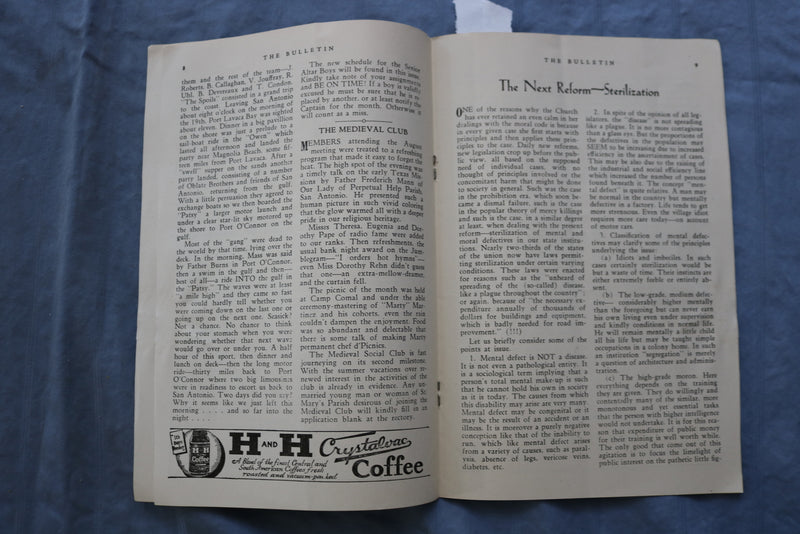 1936 SEPTEMBER THE BULLETIN - ST. MARY'S - SAN ANTONIO - K 723