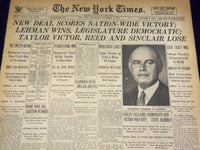 1934 NOVEMBER 7 NEW YORK TIMES - NEW DEAL SCORES NATION-WIDE VICTORY - NT 1711