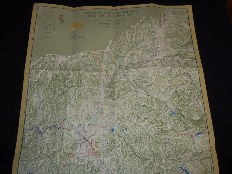 1970'S JACKSON COUNTY OREGON FOLD-OUT ROAD MAP - J 8835