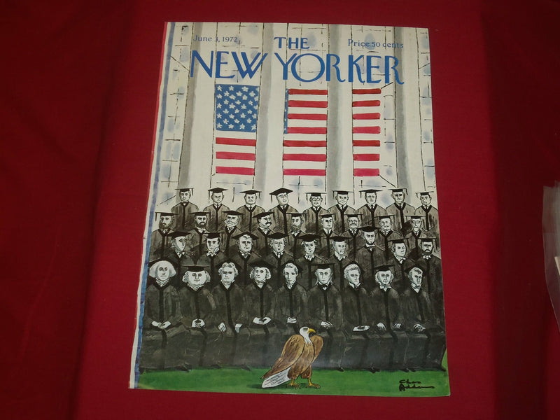 1972 JUNE 3 NEW YORKER MAGAZINE FRONT COVER ONLY - GREAT ART FOR FRAMING