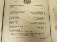 1914 THE ATLANTIC MONTHLY MAGAZINE LOT 6 ISSUES - STORIES & ARTICLES - WR 341C