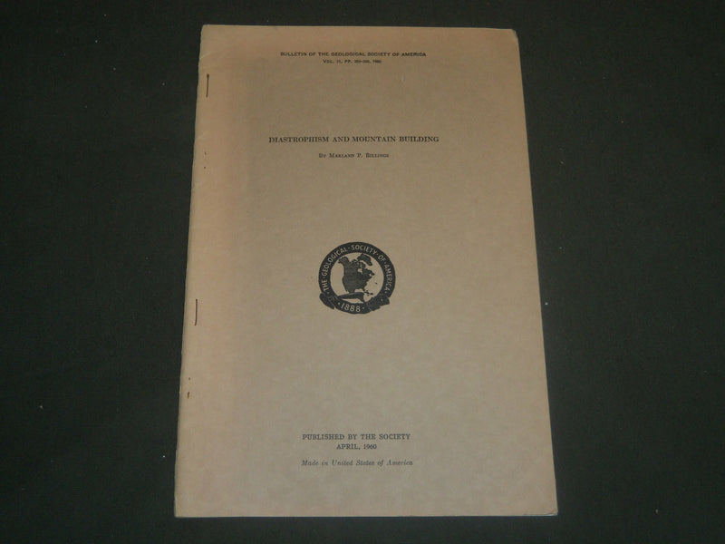 1960 DIASTROPHISM AND MOUNTAIN BUILDING BY MARLAND BILLINGS - J 4995