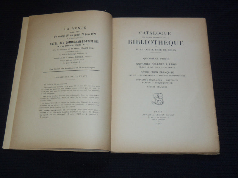 1920-1923 BIBLIOTHEQUE DE M. LE CTE RENE DE BEARN VOLUME 1-4 LOT OF 4 - O 2351B