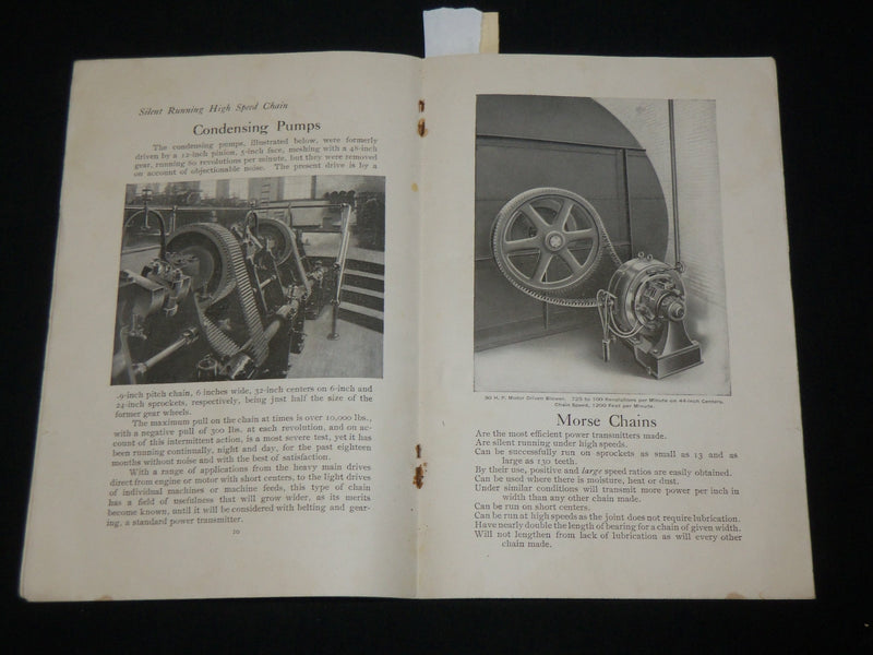 1900'S MORSE SILENT RUNNING HIGH SPEED CHAINS CATALOGUE NO. 7 - J 6572