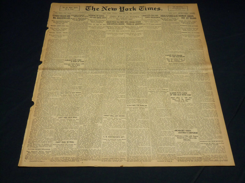1915 JANUARY 29 NEW YORK TIMES - STRIKE HEADS SEE MR. ROCKEFELLER - NT 7827