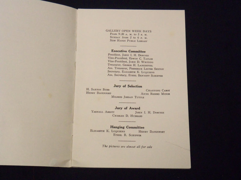 1924 THE NEW HAVEN PAINT AND CLAY CLUB 7TH EXHIBITION CATALOG - K 2066