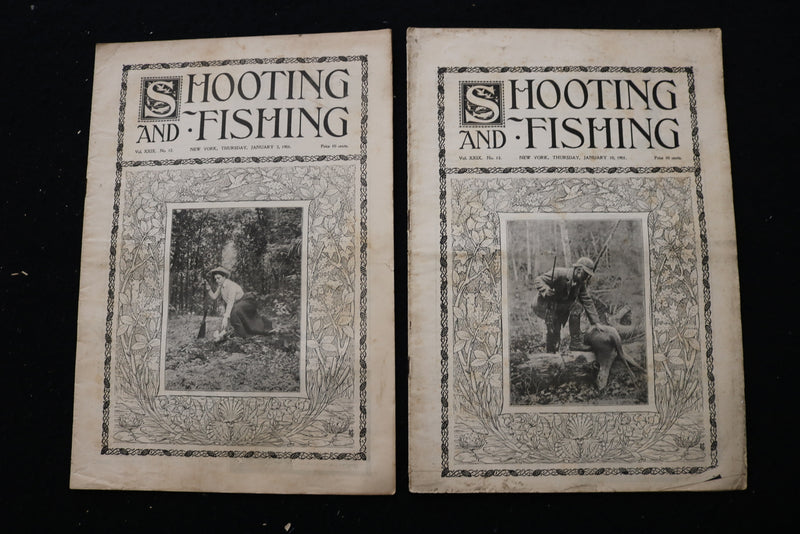 1901 SHOOTING AND FISHING MAGAZINE - LOT OF 19 - O 3696