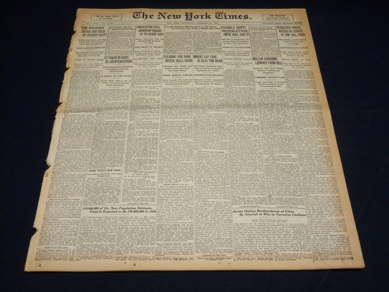 1923 FEBRUARY 21 NEW YORK TIMES - TOMB TREASURES REVISE IDEAS OF EGYPT - NT 7995