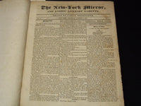 1823-1824 NEW YORK MIRROR AND LADIES GAZETTE BOUND VOLUME NO. 1 - R 89F