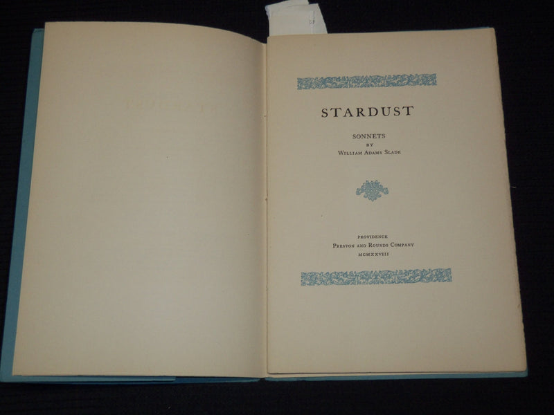 1928 STARDUST SONNETS BOOK BY WILLIAM ADAMS SLADE - J 7398