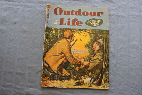 1945 JANUARY OUTDOOR LIFE MAGAZINE - NEW WONDER FISHING RODS COVER - SP 6182C