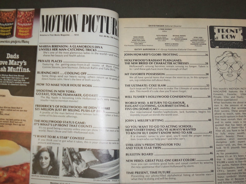 1977 AUGUST MOTION PICTURE MAGAZINE - MARISA BERENSON COVER - M 267