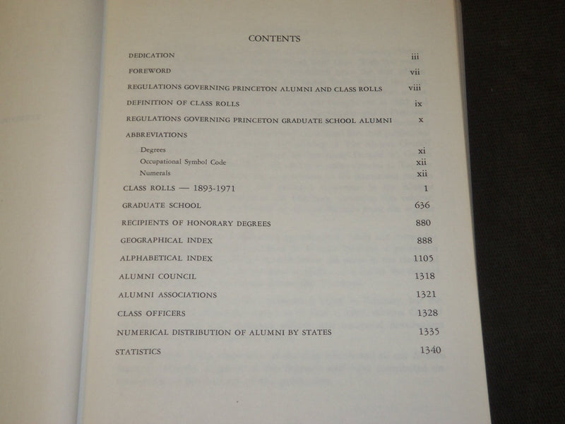1967 PRINCETON UNIVERSITY ALUMNI DIRECTORY BOOK 24TH EDITION - KD 5166