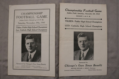 1941-42 CHAMPIONSHIP FOOTBALL GAME PROGRAMS-TILDEN & LEO H.S.-SOLDIER F.- K 3446