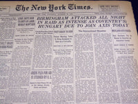 1940 NOVEMBER 20 NEW YORK TIMES - BIEMINGHAM ATTACKED ALL NIGHT - NT 2522