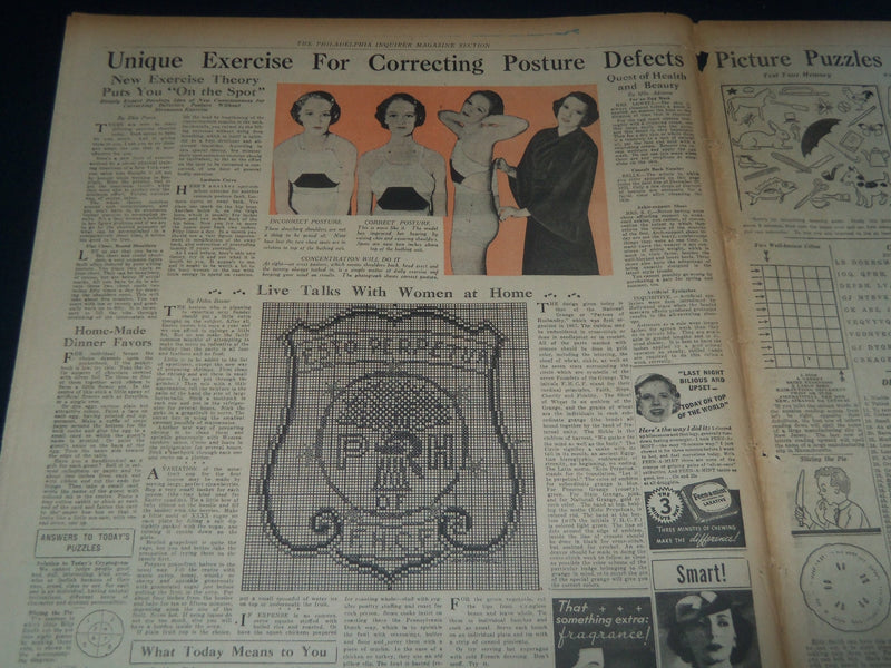 1936 APRIL 5 PHILADELPHIA INQUIRER MAGAZINE SECTION - FAN-DANGO - NT 7593