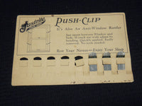 1928 VINTAGE JUSTRITE PUSH-CLIP CARD W/ 3 CLIPS - KEEPS WIRES OFF FLOOR - J 9901