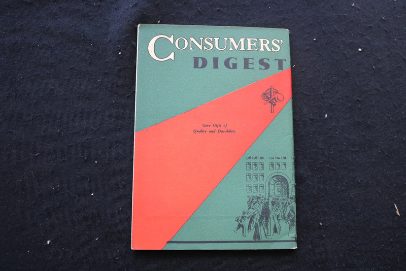 1937 DEC CONSUMERS' DIGEST MAGAZINE - CHRISTMAS SHOPPING GUIDE COVER - K 385
