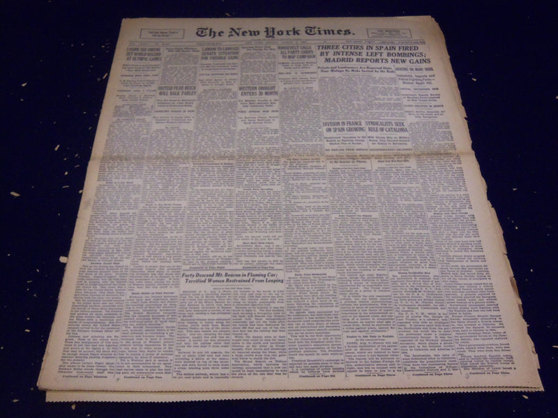 1936 AUG 3 NEW YORK TIMES - 110,000 SEE OWENS SET WORLD RECORD - NT 2093