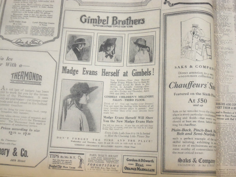 1920 APRIL 28 NEW YORK TIMES - HARDING'S LEAD IN OHIO IS SMALL - NT 8291
