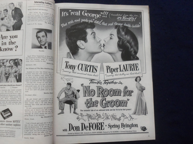 1952 JUNE MOTION PICTURE AND TELEVISION MAGAZINE - DORIS DAY COVER - SP 4780T