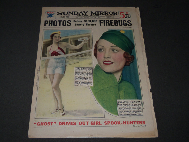 1935 MAY 26 NEW YORK SUNDAY MIRROR MAGAZINE SECTION - GREAT PHOTOS - J 3190