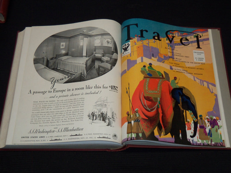 1933 JANUARY-DECEMBER TRAVEL MAGAZINE BOUND VOLUME - GREAT COVERS - KD 2131