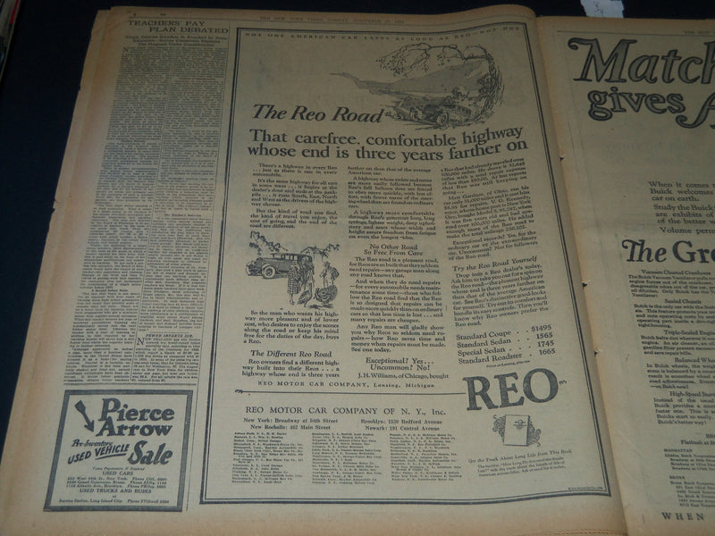 1926 NOV 21 NEW YORK TIMES AUTO & SPECIAL SECTION - FALL AND DOHENY - NT 7558