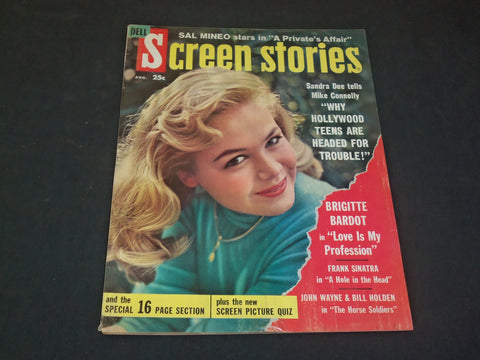 1959 AUGUST SCREEN STORIES MAGAZINE - SANDRA DEE - SP 8174