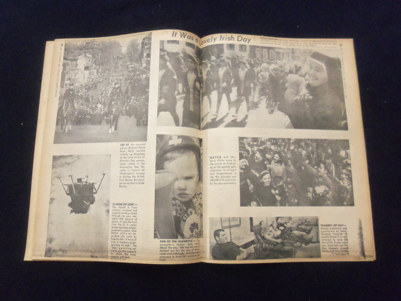 1969 MAR 18 BOSTON RECORD AMERICAN NEWSPAPER - COP SLAIN IN CAFE HOLDUP -NP 6334