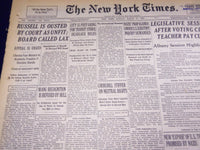 1940 MARCH 31 NEW YORK TIMES - BERTRAND RUSSELL OUSTED BY COURT - NT 2684