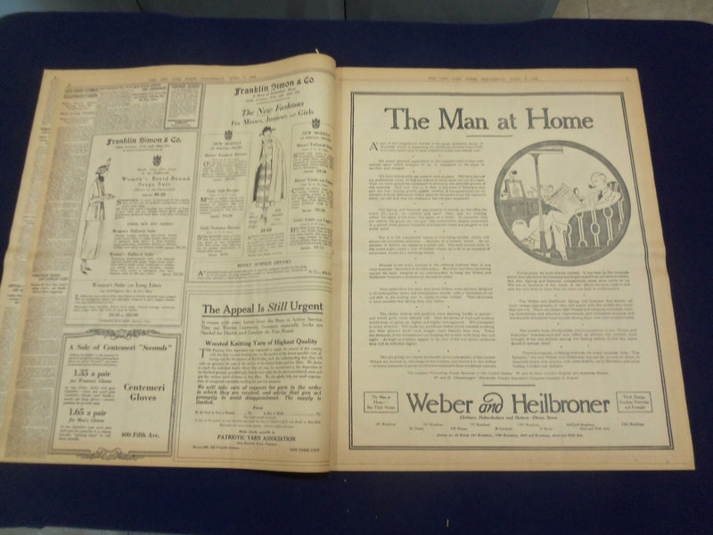 1918 APRIL 3 NEW YORK TIMES - 1,500,000 MORE AMERICANS IN NEW CALL - NT 8200