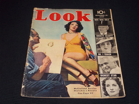 1937 OCTOBER 12 LOOK MAGAZINE - MCCLELLAND BARCLAY FRONT COVER - E 20290