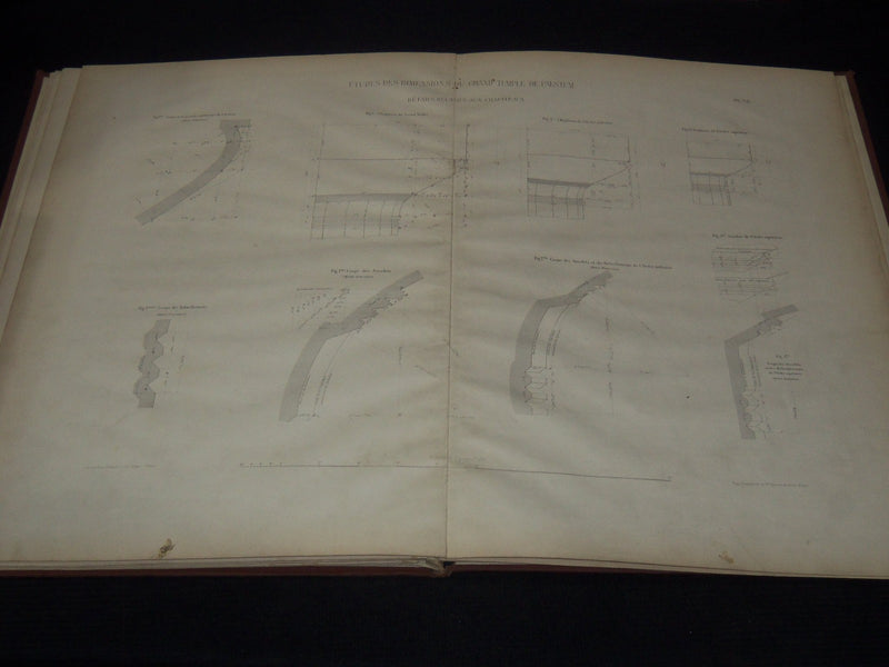 1868 ETUDE DES DIMENSIONS DEGRAND TEMPLE DE PAESTUM - PLANCHES - Z 284