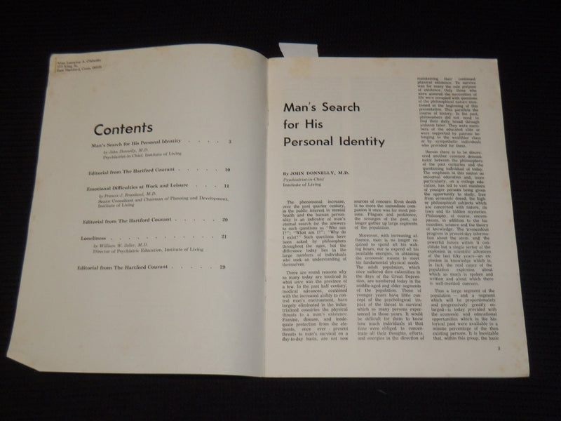 1966-1967 MENTAL HEALTH LECTURES - CONNECTICUT MUTUAL LIFE CO. LOT OF 2 - K 591