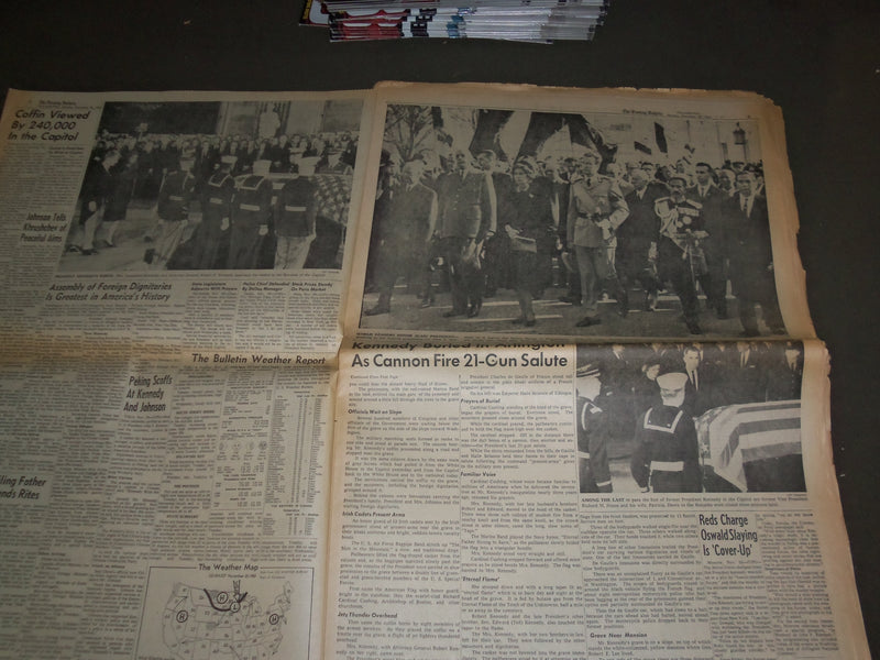 1963 NOV 25 PHILADELPHIA EVENING BULLETIN - JFK BURRIED IN ARLINGTON - NP 3169