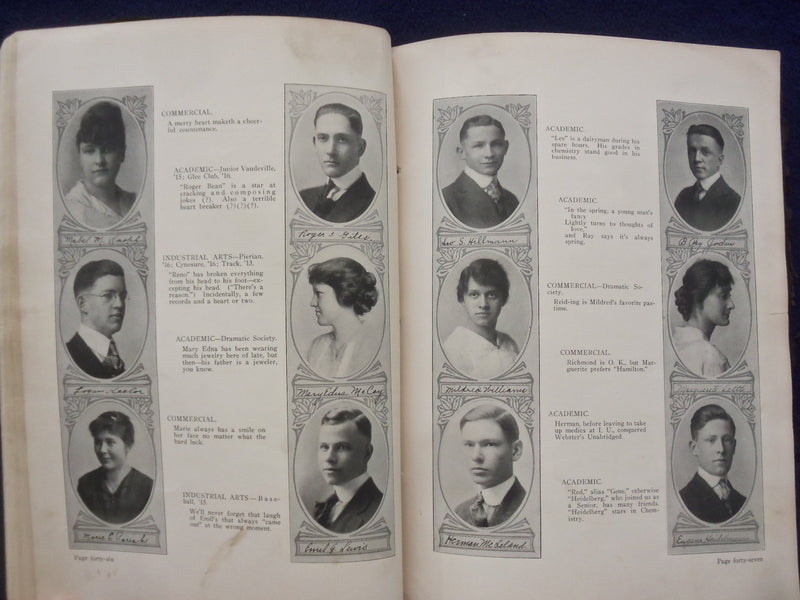 1916 PIERIAN RICHMOND HIGH SCHOOL YEARBOOK - RICHMOND, INDIANA - YB 1925W
