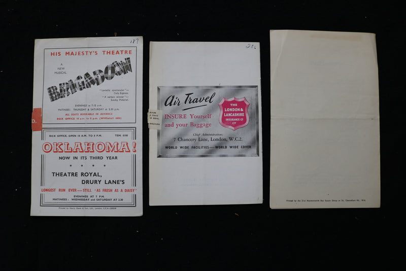 1947-1949 LONDON THEATRE PROGRAMS - LOT OF 22 - K 1822