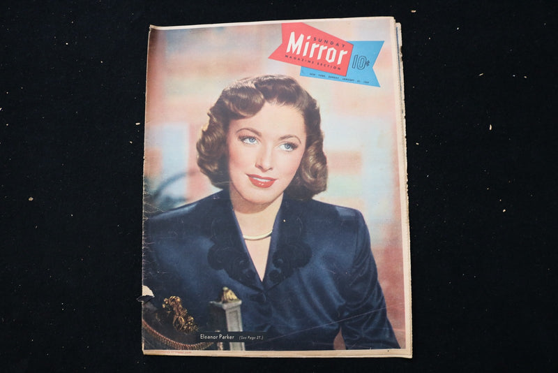 1949 JANUARY 23 SUNDAY MIRROR MAGAZINE - ELEANOR PARKER COVER - E 26296