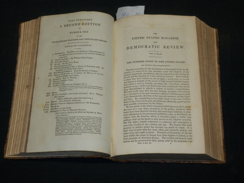 1837 UNITED STATES MAGAZINE & DEMOCRATIC REVIEW VOLUME - HAWTHORNE - KD 5932