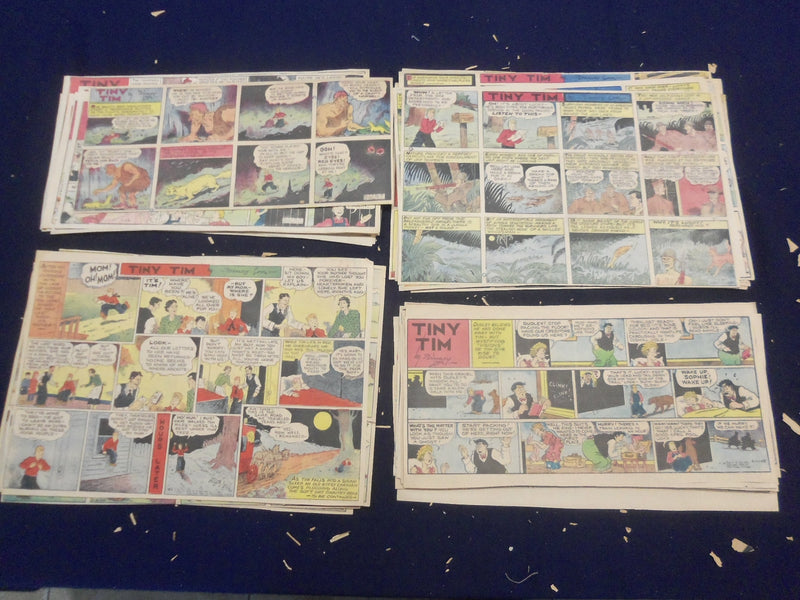 1942-1945 TINY TIM SUNDAY COLOR COMICS - LOT OF 68 - NP 5197