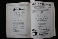 1938 I'D RATHER BE RIGHT PROGRAM- THE PLAYBILL-GEORGE M. COHAN -LOT OF 2- K 3049