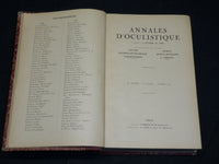 1906-1922 ANNALES D'OCULISTIQUE FRENCH VOLUMES LOT OF 8 - NICE PLATES - KD 21E
