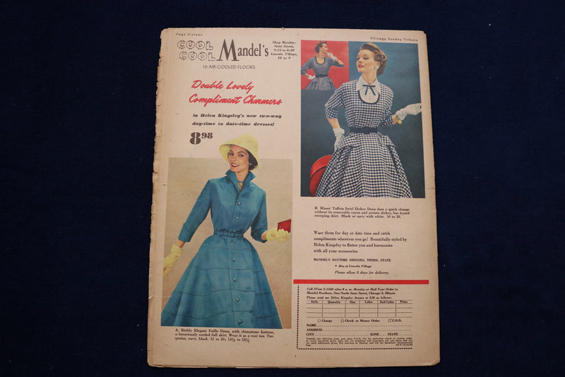 1953 AUGUST 23 CHICAGO TRIBUNE MAGAZINE - DORIS DAY COVER - E 22149