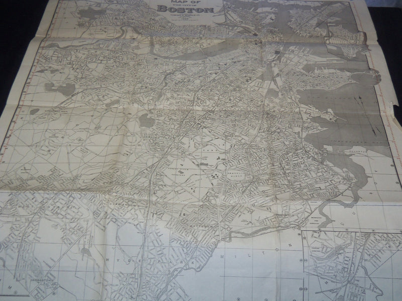 1926 LARGE MAP OF THE CITY OF BOSTON - APPROX. 32