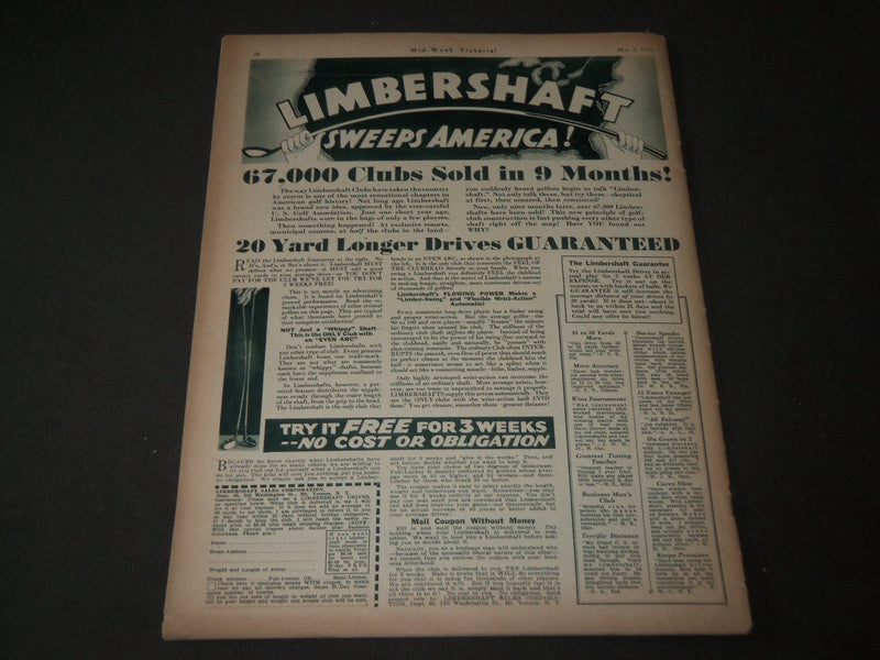 1934 MAY 5 MID-WEEK PICTORIAL MAGAZINE SECTION - FRANCIS DRAKE - J 3205
